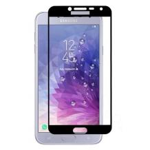 3D full cover Tempered glass Full Glue screen protector Samsung Galaxy J4 2018 / Извит стъклен скрийн протектор с лепило от вътрешната страна за Samsung Galaxy J4 2018 - черен