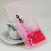 Силиконов калъф / гръб / TPU 3D за Samsung Galaxy A5 2016 A510 - момиче с розова рокля / розов брокат