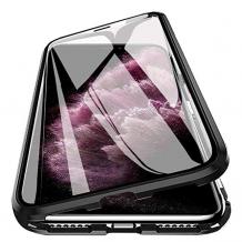 Магнитен калъф Bumper Case 360° FULL за Apple iPhone 11 Pro Max 6.5" - прозрачен / черна рамка