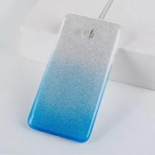 Силиконов калъф / гръб / TPU за Samsung Galaxy J5 2016 J510 - преливащ / синьо и сребристо / брокат