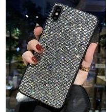 Луксозен силиконов гръб с камъни за Samsung Galaxy Note 10 N970 - сребрист
