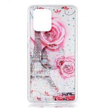 Луксозен силиконов калъф / гръб / RUBY TPU с Popsocket за Samsung Galaxy S10 Lite / A91 - бял / Tour Eiffel and Roses