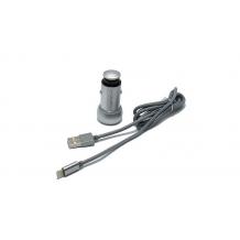 Универсално зарядно за кола LDNIO C401 Zinc Alloy 3.6A 2 Port USB Car Charger + Micro USB Cable  за Samsung, Lenovo, LG, HTC, Sony, Nokia, Huawei, ZTE, BlackBerry, Xiaomi и др. - сив