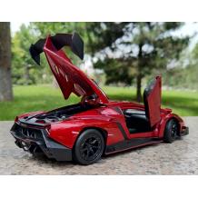 Метална кола с отварящи се врати капаци светлини и звуци Lamborghini Veneno 1:24