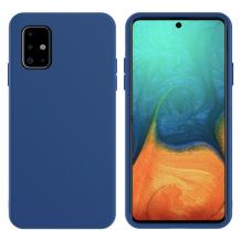 Силиконов калъф / гръб / TPU за Samsung Galaxy A71 - тъмно син / мат