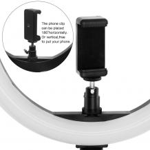 LED ринг лампа 16cm/6" с трипод / Осветление за грим ,TikTok, streaming,vlogging, video chat - черна