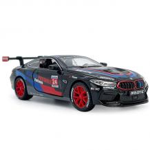 Метална кола с отварящи се врати капаци светлини и звуци BMW M8 GTE 1:24