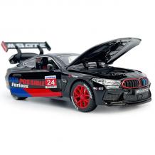 Метална кола с отварящи се врати капаци светлини и звуци BMW M8 GTE 1:32