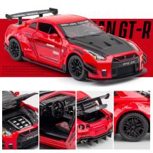 Метална кола с отварящи се врати капаци светлини и звуци Nissan Skyline GTR R35 1:24