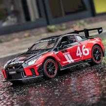 Метална кола с отварящи се врати капаци светлини и звуци Nissan Skyline R35 GTR Racing 1:24