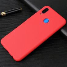 Силиконов калъф / гръб / TPU за Huawei Y6 2019 - червен / мат