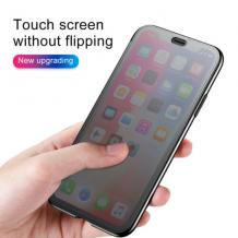 Луксозен силиконов калъф Baseus Touchable Flip Case за Apple iPhone XR - черен