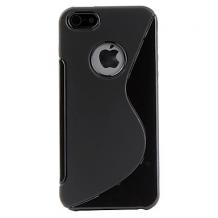 Силиконов калъф / гръб / ТПУ S-Line за Apple iPhone 5 / iPhone 5S / iPhone SE - Черен