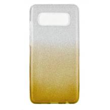 Силиконов калъф / гръб / TPU за Samsung Galaxy S10e - преливащ / сребрито и златисто / брокат