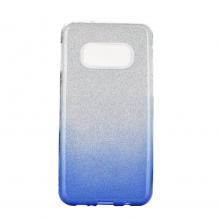 Силиконов калъф / гръб / TPU за Samsung Galaxy S10e - преливащ / сребристо и синьо / брокат