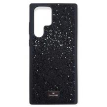 Луксозен твърд гръб / кейс / Swarovski за Samsung Galaxy S22 Ultra 5G - черен / камъни