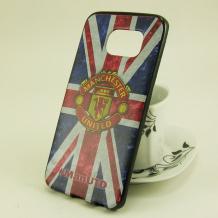 Силиконов калъф / гръб / TPU за Samsung Galaxy S6 Edge G925 - Manchester United / British Flag