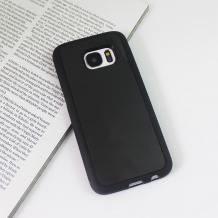 Силиконов калъф / гръб / Антигравитационен за Samsung Galaxy S6 Edge G925 - черен