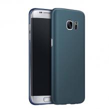 Луксозен твърд гръб за Samsung Galaxy S7 Edge G935 - тъмно син