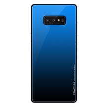 Луксозен стъклен твърд гръб за Samsung Galaxy S8 G950 - преливащ / синьо и черно