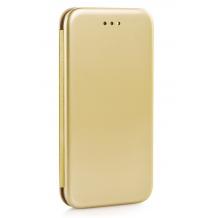 Луксозен кожен калъф Flip тефтер Elegance PREMIUM за Samsung Galaxy S9 Plus G965 - златист / огледален