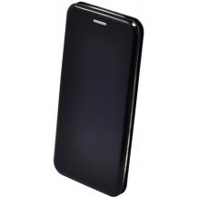 Луксозен кожен калъф Flip тефтер със стойка OPEN за Huawei P20 Lite - черен / гланц