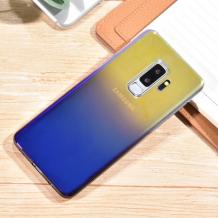 Силиконов калъф / гръб / TPU за Samsung Galaxy A6 2018 - преливащ / златисто и сиво