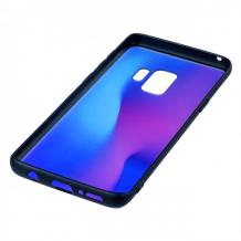 Силиконов калъф / гръб / TPU за Samsung Galaxy S9 G960 - преливащ / синьо и розово