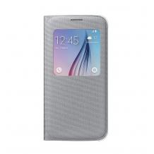 Оригинален калъф S View Cover EF-CG920B за Samsung Galaxy S6 G920 - сребрист