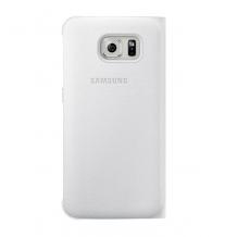 Оригинален кожен калъф S View Cover EF-CG920P за Samsung Galaxy S6 G920 - бял