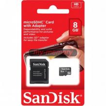 Карта памет Micro SDHC Card SanDisk 8GB + Micro SD Adapter
