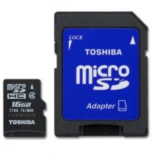 Карта памет Micro SD card Toshiba High Speed 16GB + Micro SD Adapter