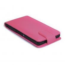 Кожен калъф Flip тефтер за HTC One M7 - розов