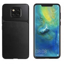 Силиконов калъф / гръб / TPU Hybrid за Huawei Mate 20 Pro - черен / Ferilinso Carbon