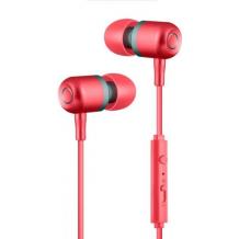 Стерео слушалки Yookie YK619 / handsfree / 3.5mm за смартфон - червени