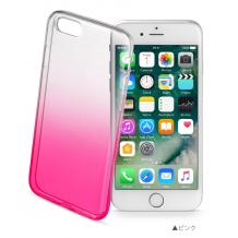 Силиконов калъф / гръб / TPU за Apple iPhone 7 Plus / iPhone 8 Plus - преливащ / прозрачно и розово 