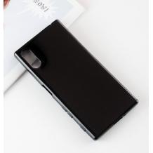 Силиконов калъф / гръб / TPU за Sony Xperia XZ - черен / гланц