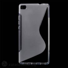 Силиконов калъф / гръб / TPU S Line за Huawei Ascend P8 - прозрачен