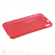 Силиконов калъф / гръб / TPU S-Line за HTC Desire 816 - червен / прорачен