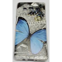 Силиконов калъф / гръб / TPU за Samsung Galaxy A5 SM-A500F / Samsung A5 - сив / синя пеперуда