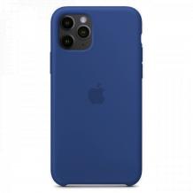 Оригинален гръб Silicone Cover за Apple iPhone 12 / 12 Pro 6.1" - тъмно син / лого