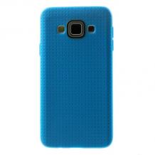 Силиконов калъф / гръб / TPU за Samsung Galaxy A5 SM-A500F / Samsung A5 - син / Grid