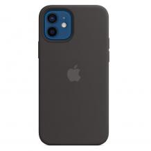 Оригинален гръб Silicone Cover за Apple iPhone 12 Pro Max 6.7" - черен / лого