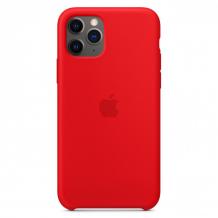 Оригинален гръб Silicone Cover за Apple iPhone 12 Mini 5.4" - червен / лого