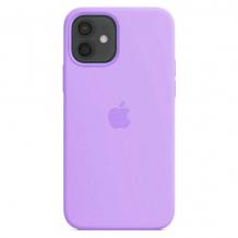 Оригинален гръб Silicone Cover за Apple iPhone 12 Mini 5.4" - лилав / лого