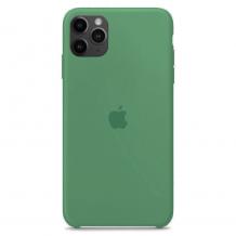 Оригинален гръб Silicone Cover за Apple iPhone 12 / 12 Pro 6.1" - тъмно зелен / лого