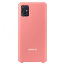 Оригинален гръб Silicone Cover за Samsung Galaxy A71 - розов