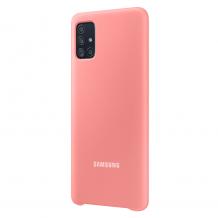 Оригинален гръб Silicone Cover за Samsung Galaxy A71 - розов