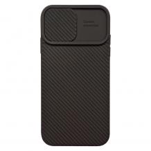 Удароустойчив силиконов калъф / кейс / TPU case Slide Camera Lens за Apple iPhone 12 /12 Pro 6.1'' - черен