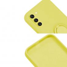Силиконов твърд гръб TPU кейс / Case Magnetic Finger Ring Car Holder / за Samsung Galaxy A15 - жълт